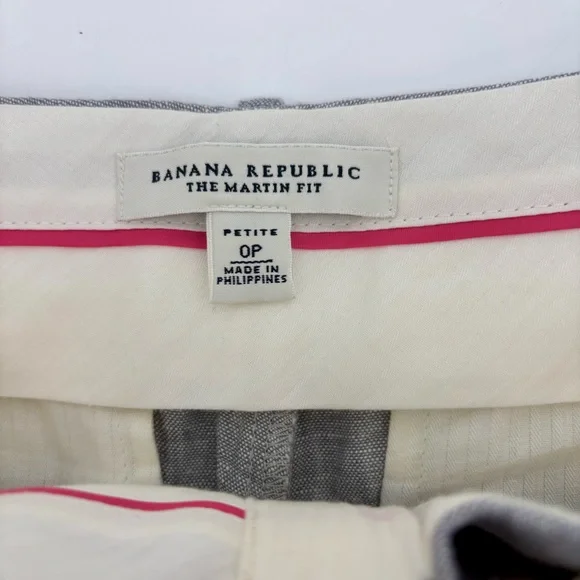 Banana Republic 100% Linen Grey Martin Trouser Pants Size 0P - Picture 9 of 11